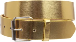 1 1/2" (38mm) Snap On Plain Leather Jean Belt With Roller Buckle