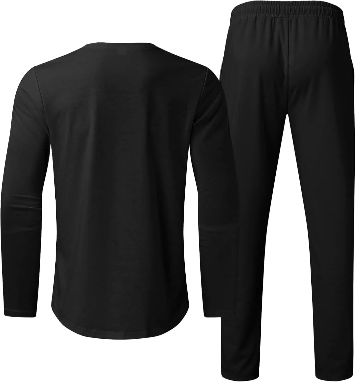 2023 Men's Tracksuit 2 Piece Outfits Plain Long Sleeve Tshirt and Sweatpants Sweatsuit Sets Casual Jogging Athletic Suits