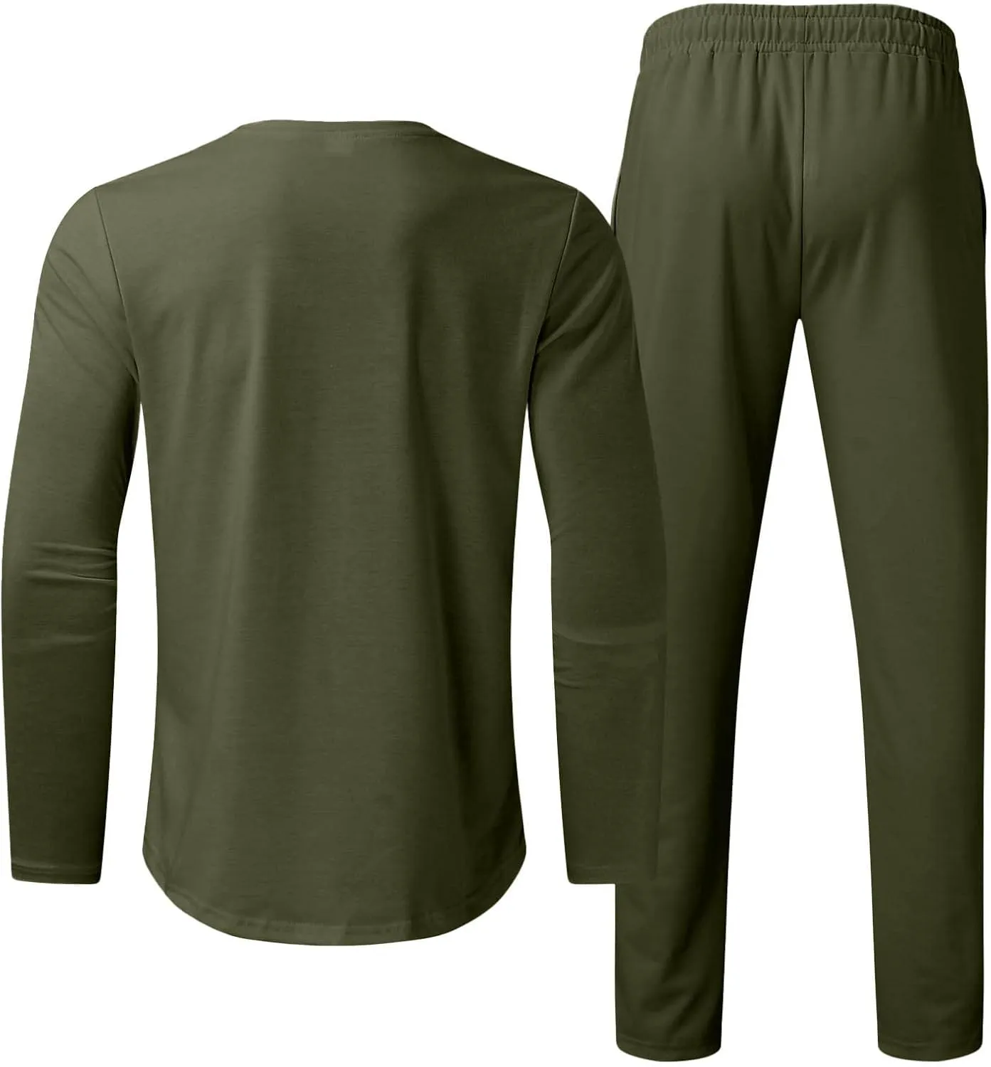 2023 Men's Tracksuit 2 Piece Outfits Plain Long Sleeve Tshirt and Sweatpants Sweatsuit Sets Casual Jogging Athletic Suits