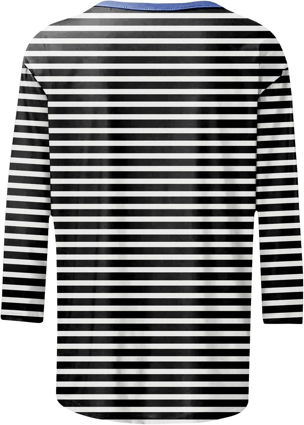 3/4 Length Sleeve Womens Tops Plus Size,Basic Elbow Sleeve Workout Top Striped Shirt Crew Neck 3 Quarter Sleeve Tees