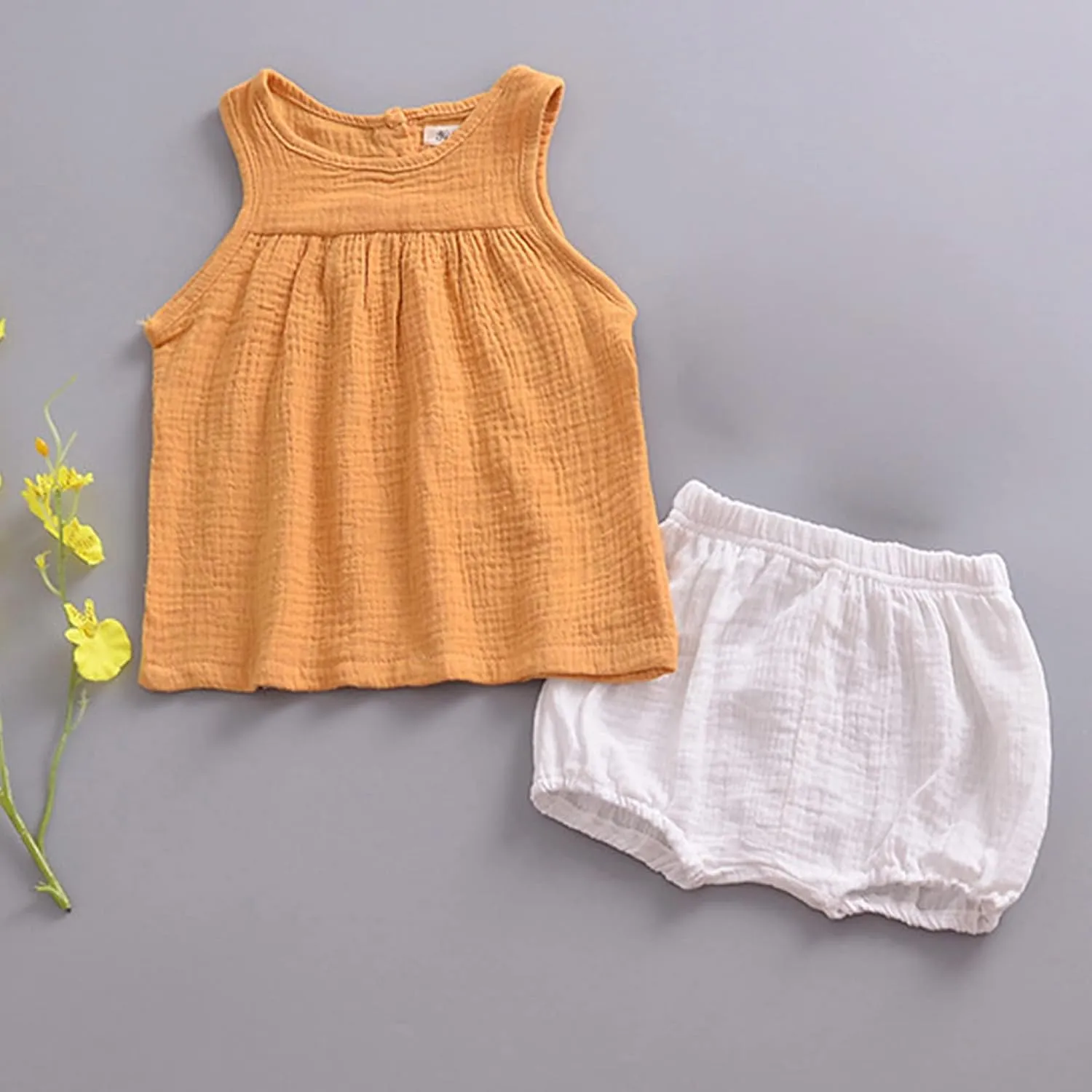 3PC Shorts Set Newborn Baby Girls Boys Pants Cotton Linen Blend Cute Floral Bloomers Triangle Shorts