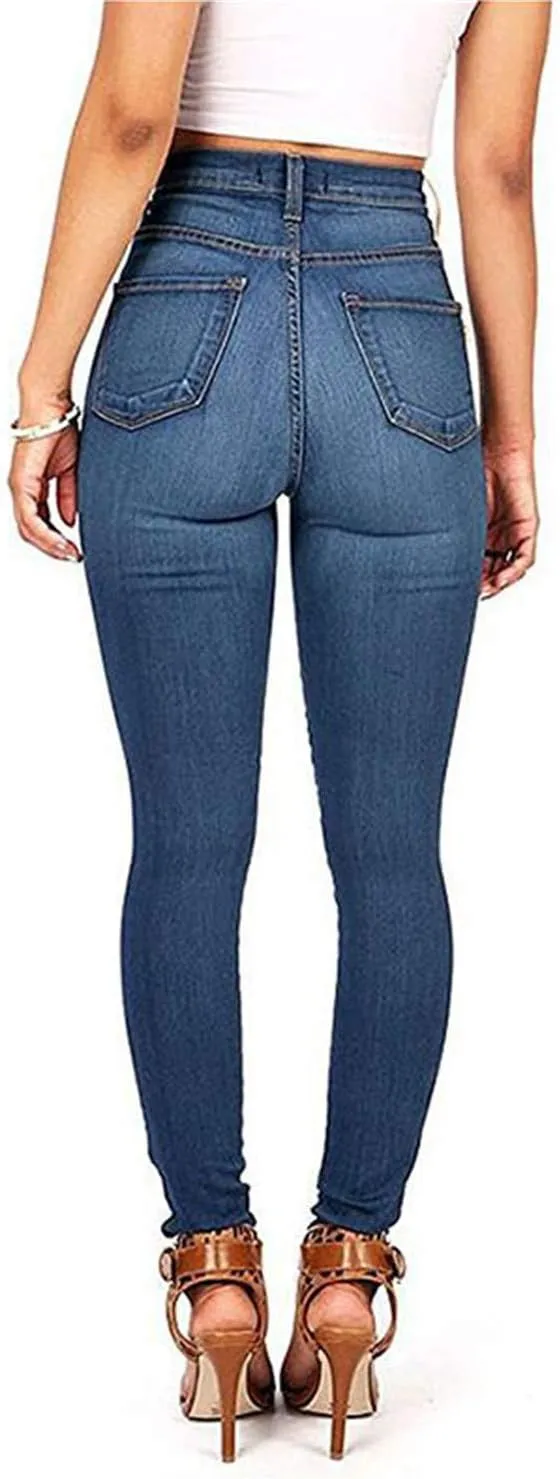 Andongnywell High Waisted Jeans for Women Stretch Skinny Long Denim Pants High Rise Stretchy Slim Jeans