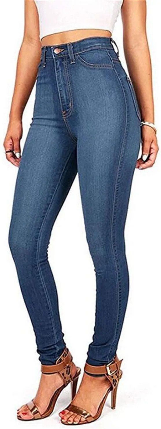 Andongnywell High Waisted Jeans for Women Stretch Skinny Long Denim Pants High Rise Stretchy Slim Jeans