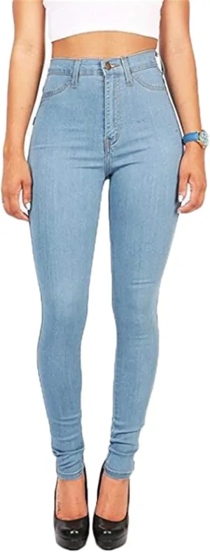 Andongnywell High Waisted Jeans for Women Stretch Skinny Long Denim Pants High Rise Stretchy Slim Jeans