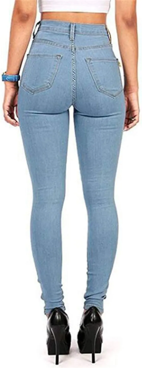 Andongnywell High Waisted Jeans for Women Stretch Skinny Long Denim Pants High Rise Stretchy Slim Jeans
