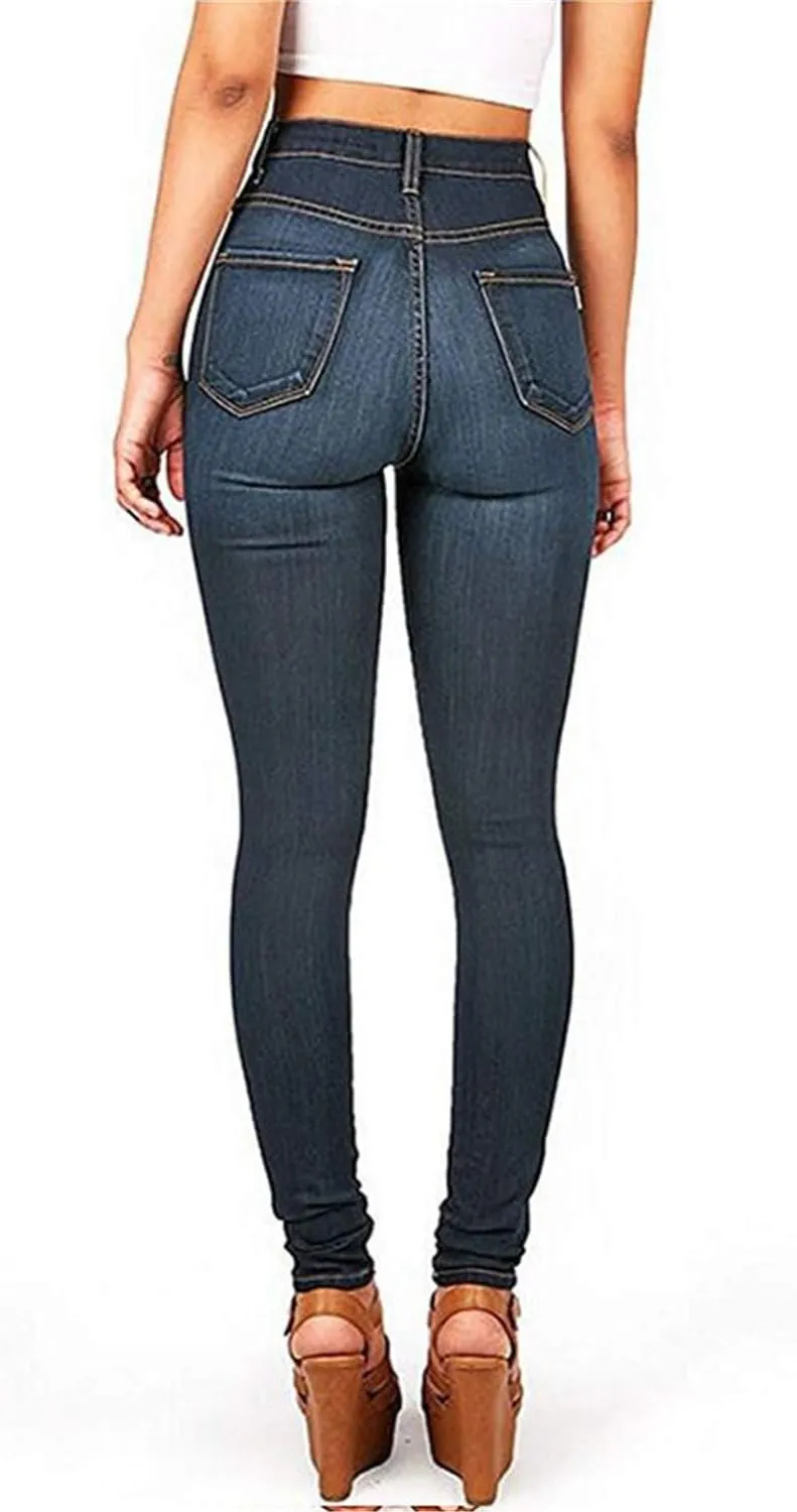 Andongnywell High Waisted Jeans for Women Stretch Skinny Long Denim Pants High Rise Stretchy Slim Jeans