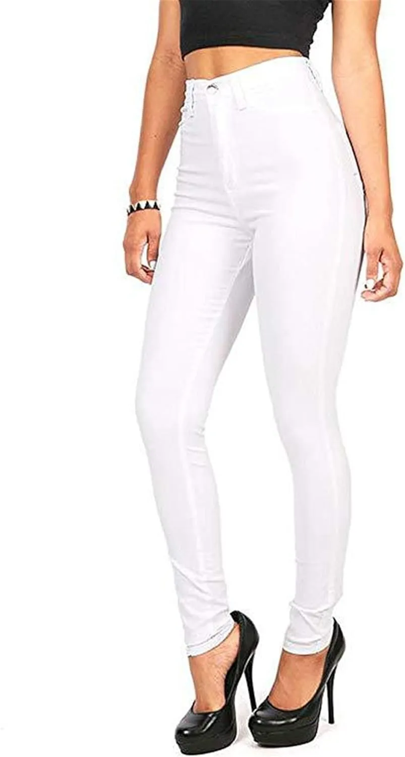 Andongnywell High Waisted Jeans for Women Stretch Skinny Long Denim Pants High Rise Stretchy Slim Jeans