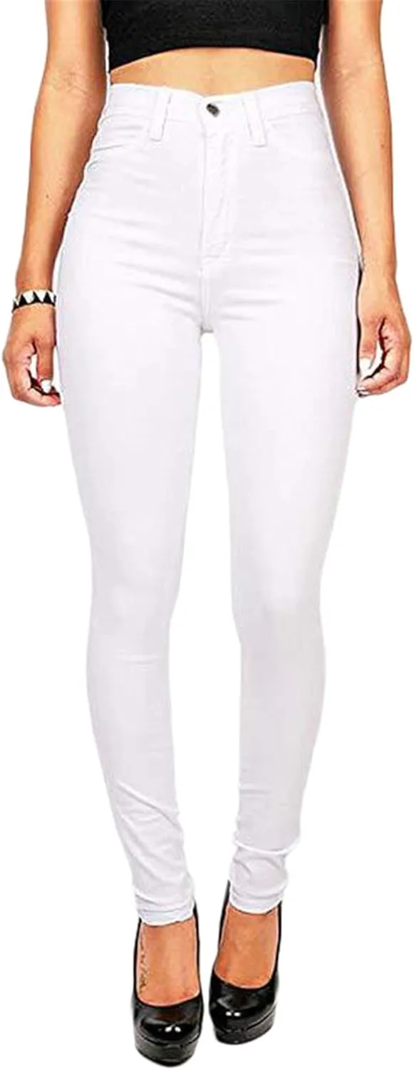 Andongnywell High Waisted Jeans for Women Stretch Skinny Long Denim Pants High Rise Stretchy Slim Jeans
