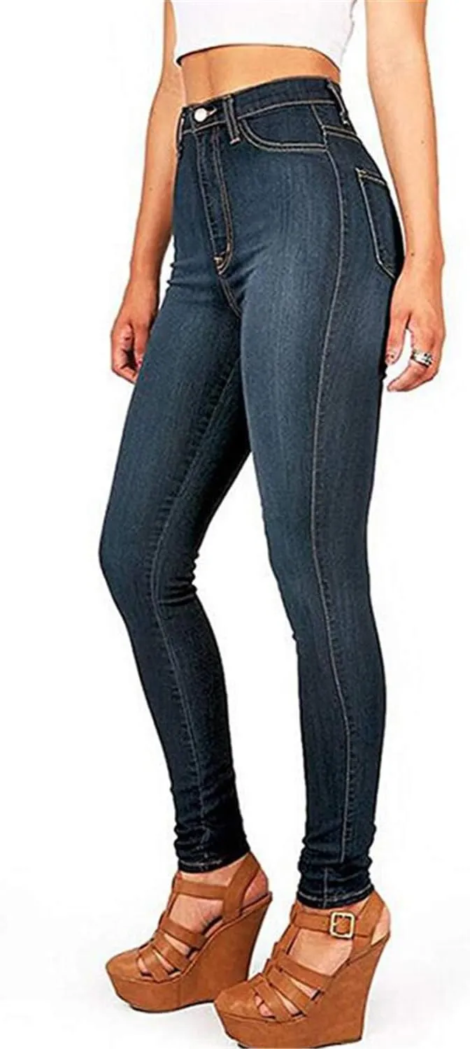 Andongnywell High Waisted Jeans for Women Stretch Skinny Long Denim Pants High Rise Stretchy Slim Jeans