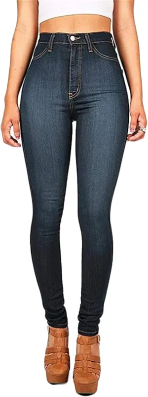 Andongnywell High Waisted Jeans for Women Stretch Skinny Long Denim Pants High Rise Stretchy Slim Jeans