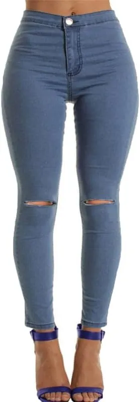 Andongnywell Women High Waisted Skinny Jeans Slim Fit Jean Stretch Leggings Pants