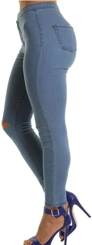 Andongnywell Women High Waisted Skinny Jeans Slim Fit Jean Stretch Leggings Pants