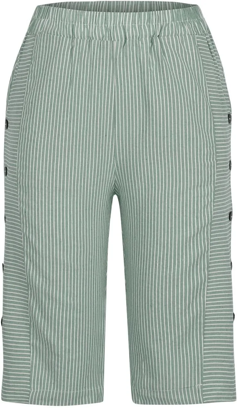 Bermuda Shorts for Women Knee Length High Waisted Beach Short Summer Casual Loose Comfy Lounge Shorts with Pockets