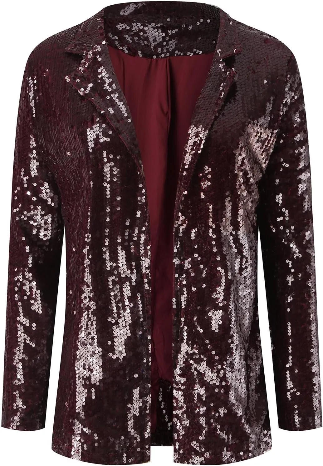 Blazers for Women 2025 Trendy Sequin Jacket Open Front Long Sleeve Glitter Party Suit Jackets Lightweight Elegant Tops