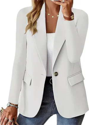 Blazers for Women Dressy Casual Long Sleeve Work Jacket Trendy Spring Fashion Blazer Suit Jackets Open Front Cardigan