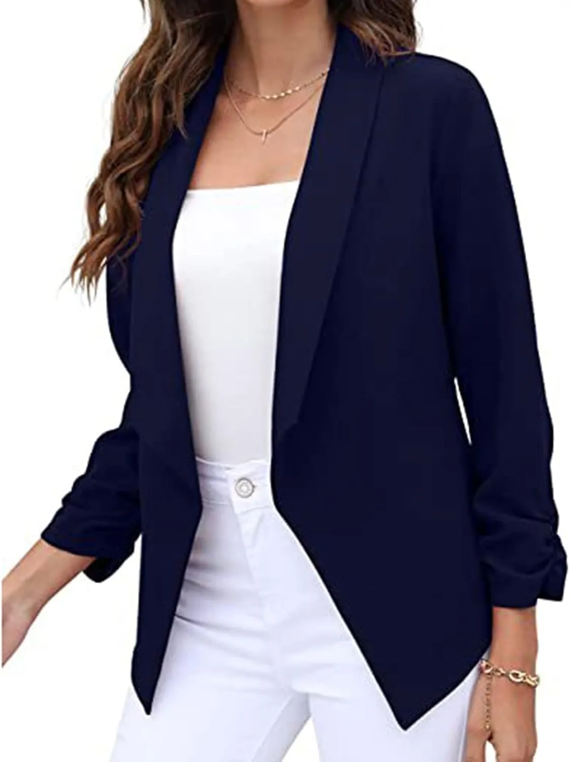 Blazers for Women Suit Jackets Long Sleeve Lapel Suit Small Jacket Work Office Blazer Lapel Button Jacket Black