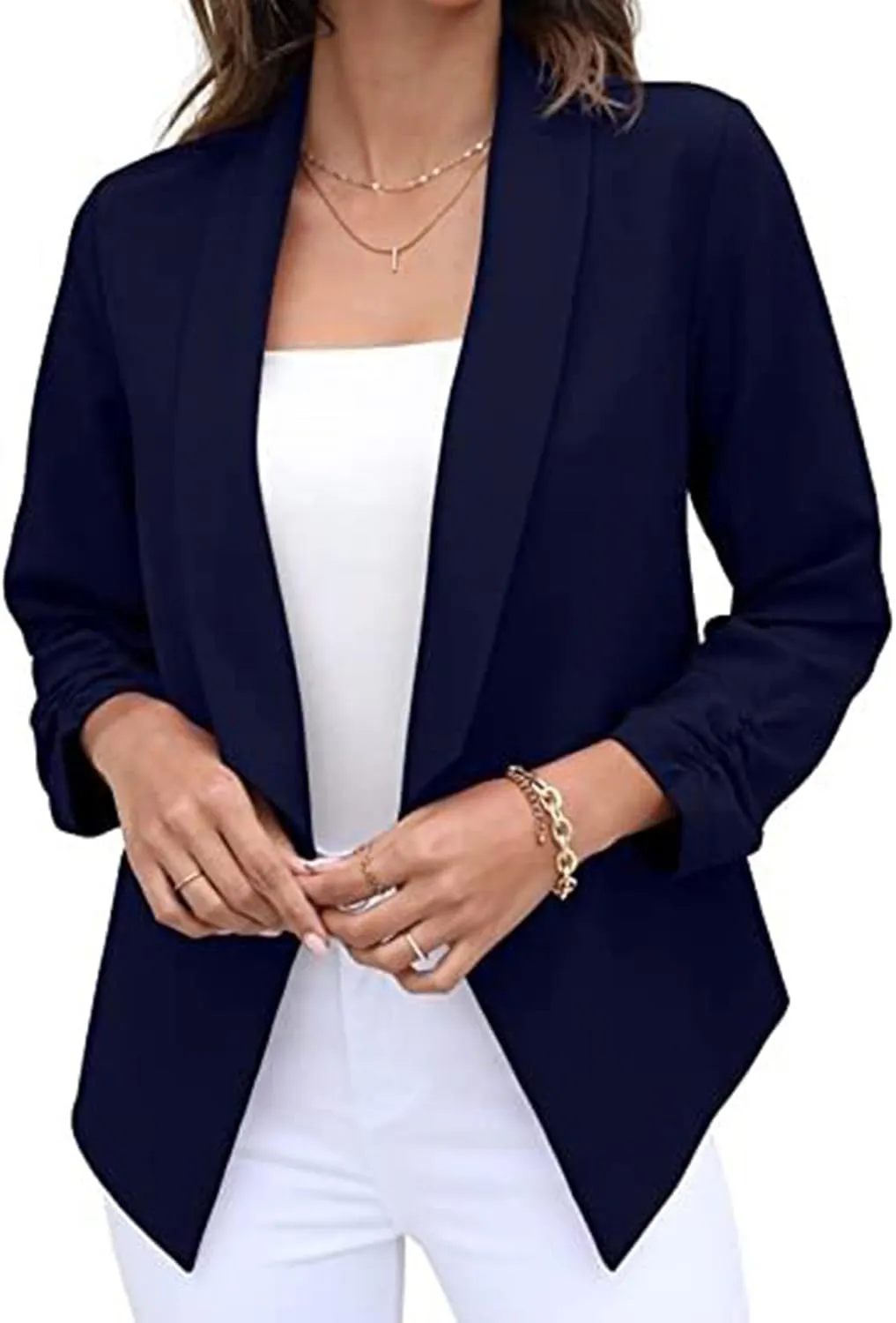Blazers for Women Suit Jackets Long Sleeve Lapel Suit Small Jacket Work Office Blazer Lapel Button Jacket Black