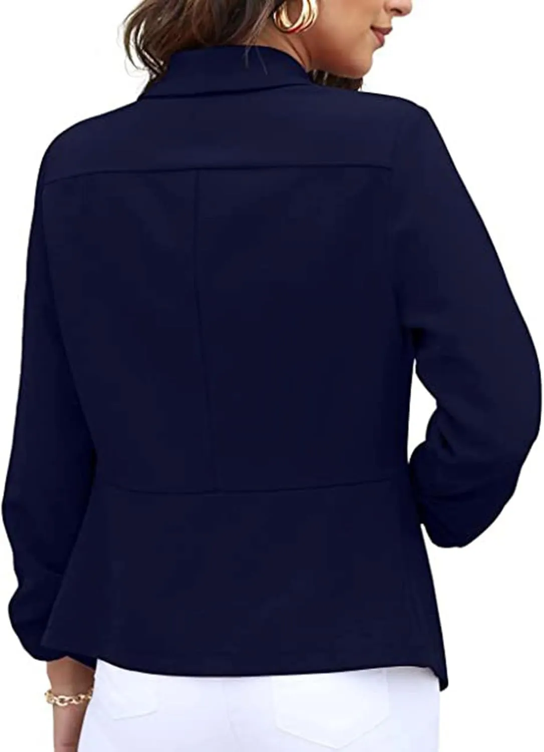 Blazers for Women Suit Jackets Long Sleeve Lapel Suit Small Jacket Work Office Blazer Lapel Button Jacket Black