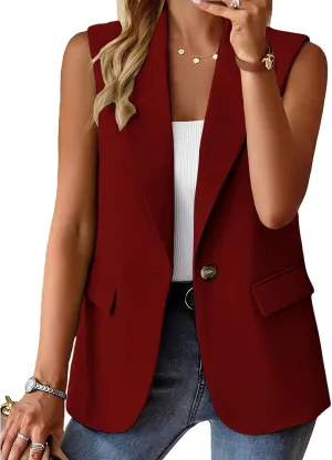 Blazers for Women Vest Sleeveless Blazers Lightweight Vests Business Casual Blazer Work Office Outfits Summer Jacket