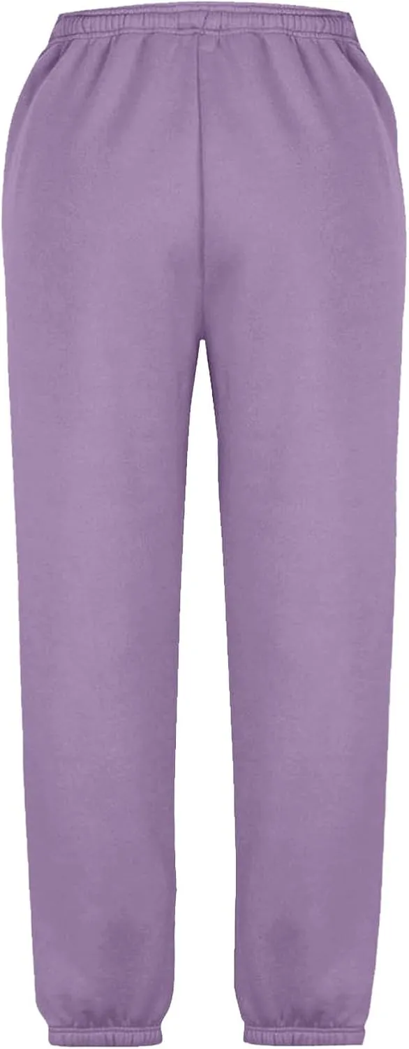 Boys Girls Aesthetic Sweatpants Drawstring Pockets Kids Plain School Pants Casual Baggy Joggers Elastic Waist