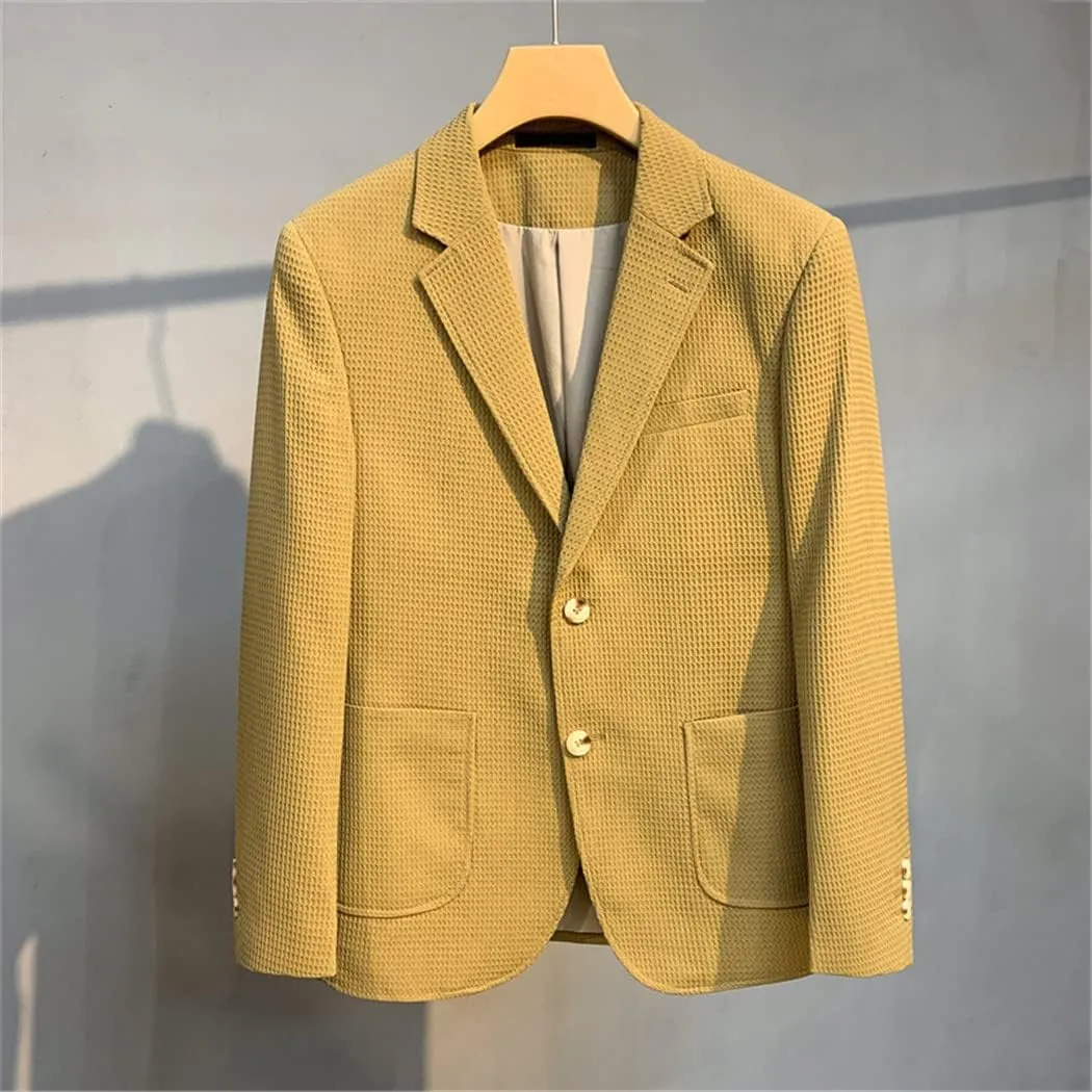 British Style Striped Casual Suit Jackets Mens Slim Fit Business Blazers Coat Formal Social Prom Tuxedo