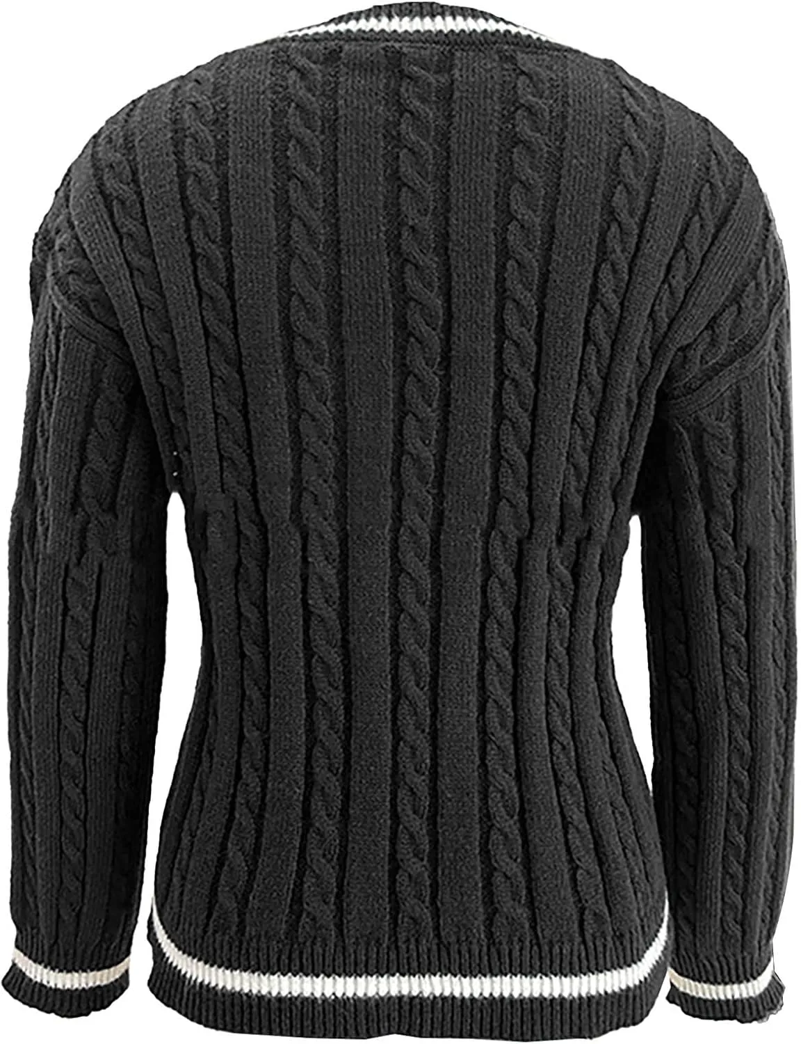 Cable Knit Sweater for Women 2024 Long Sleeve V Neck Casual Tops Color Block Pullover Shirts Fashion Winter Outfits