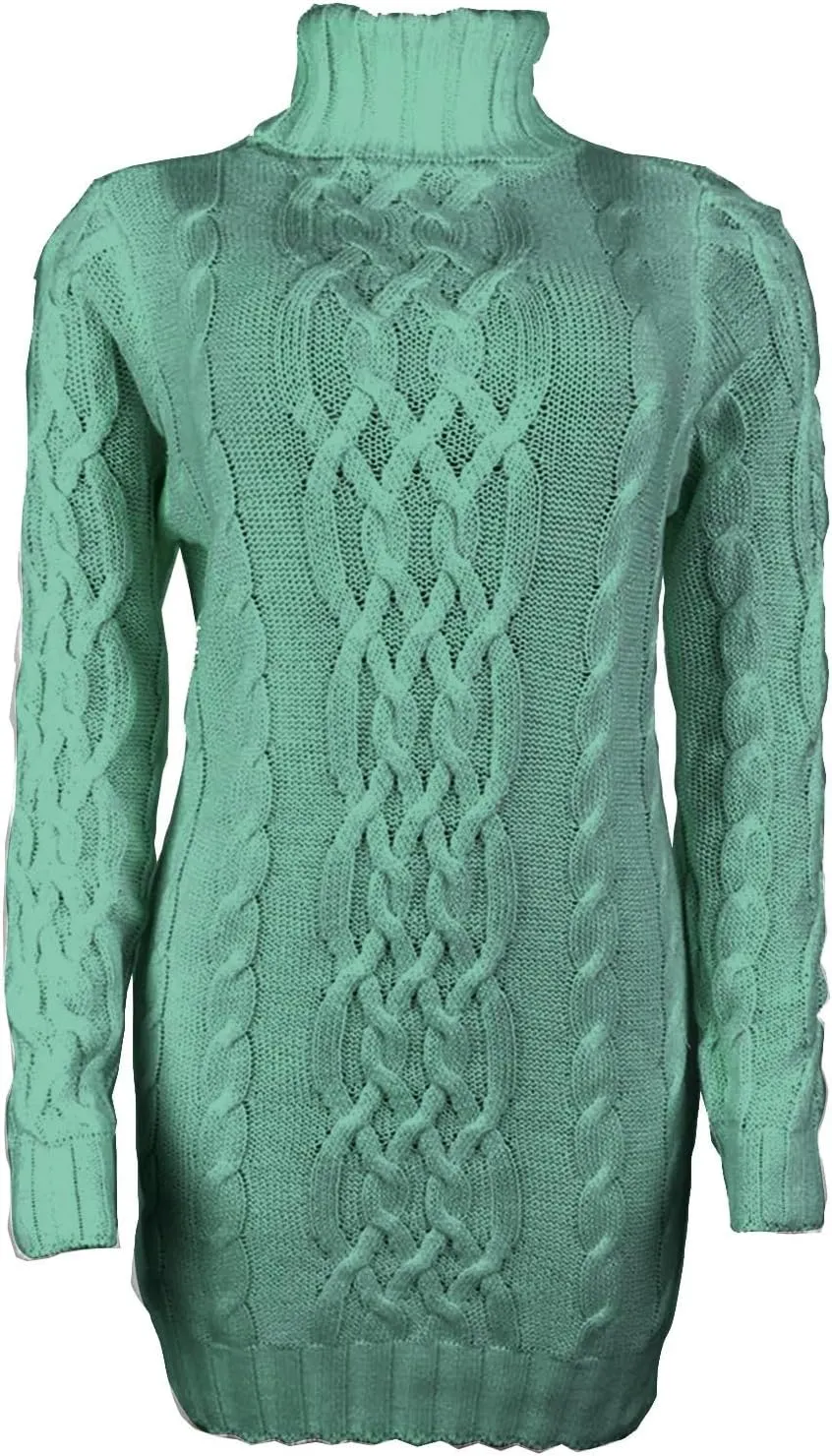 Cable Knit Sweater for Women Fashion Fall Chunky Sweaters Casual Long Sleeve Blouse High Neck Retro Jumper Tops
