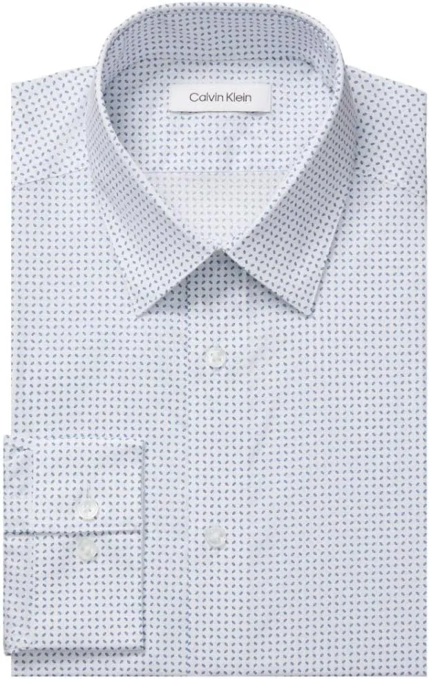 Calvin Klein Men's Dress Shirts Non Iron Stretch Regular Fit Check