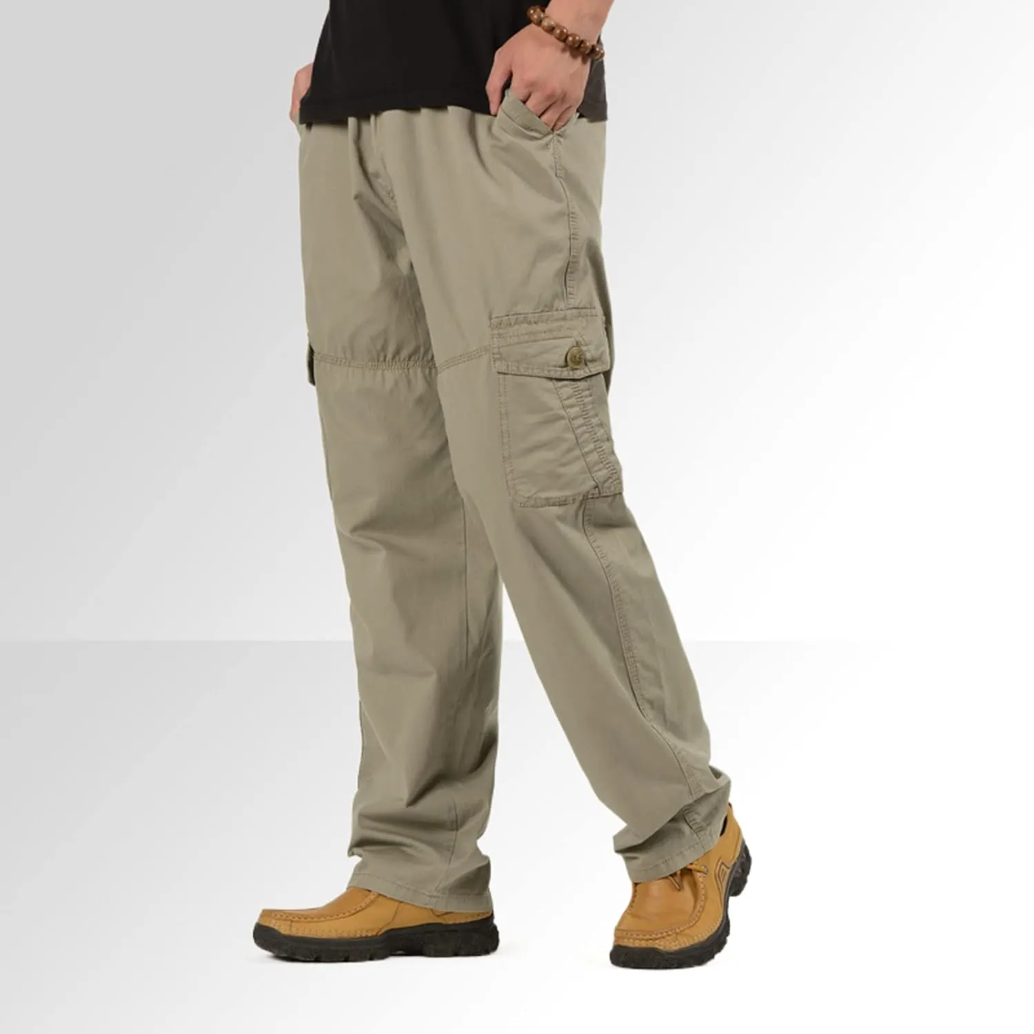 Cargo Pants for Men,Mens Joggers Pants Casual Cotton Drawstring Chino Cargo Pants Hiking Jogging Sweatpants