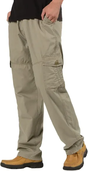 Cargo Pants for Men,Mens Joggers Pants Casual Cotton Drawstring Chino Cargo Pants Hiking Jogging Sweatpants