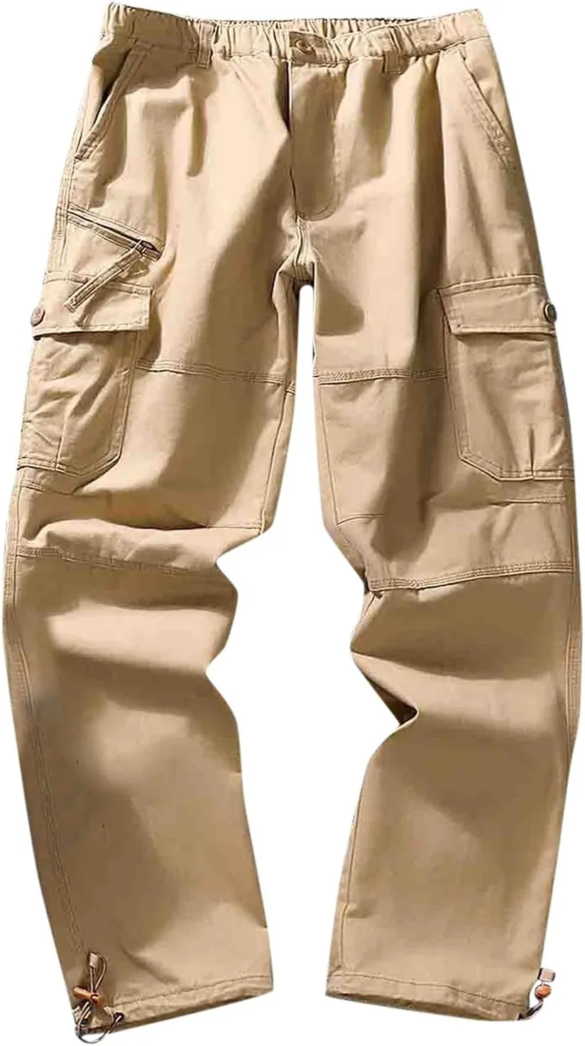 Cargo Pants for Mens Mens Fashion Casual Multi Pocket Zipper Buckle Male Cargo Pants Outdoor Pants Pantalones De Hombre