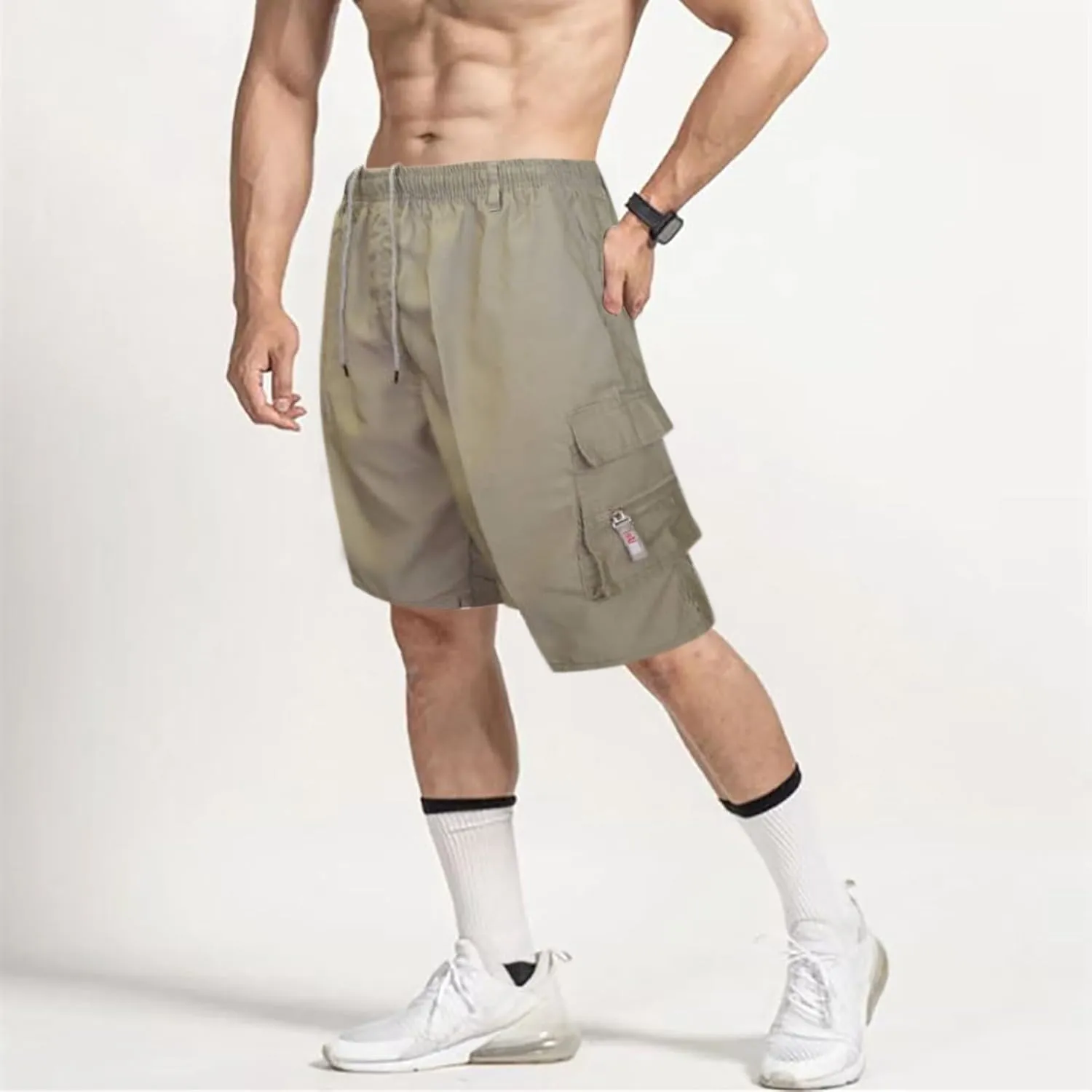 Cargo Shorts for Men Basketball Athletic Shorts Lightweight Outdoor Baggy Fit Shorts Multi Pocket Cargo Pants