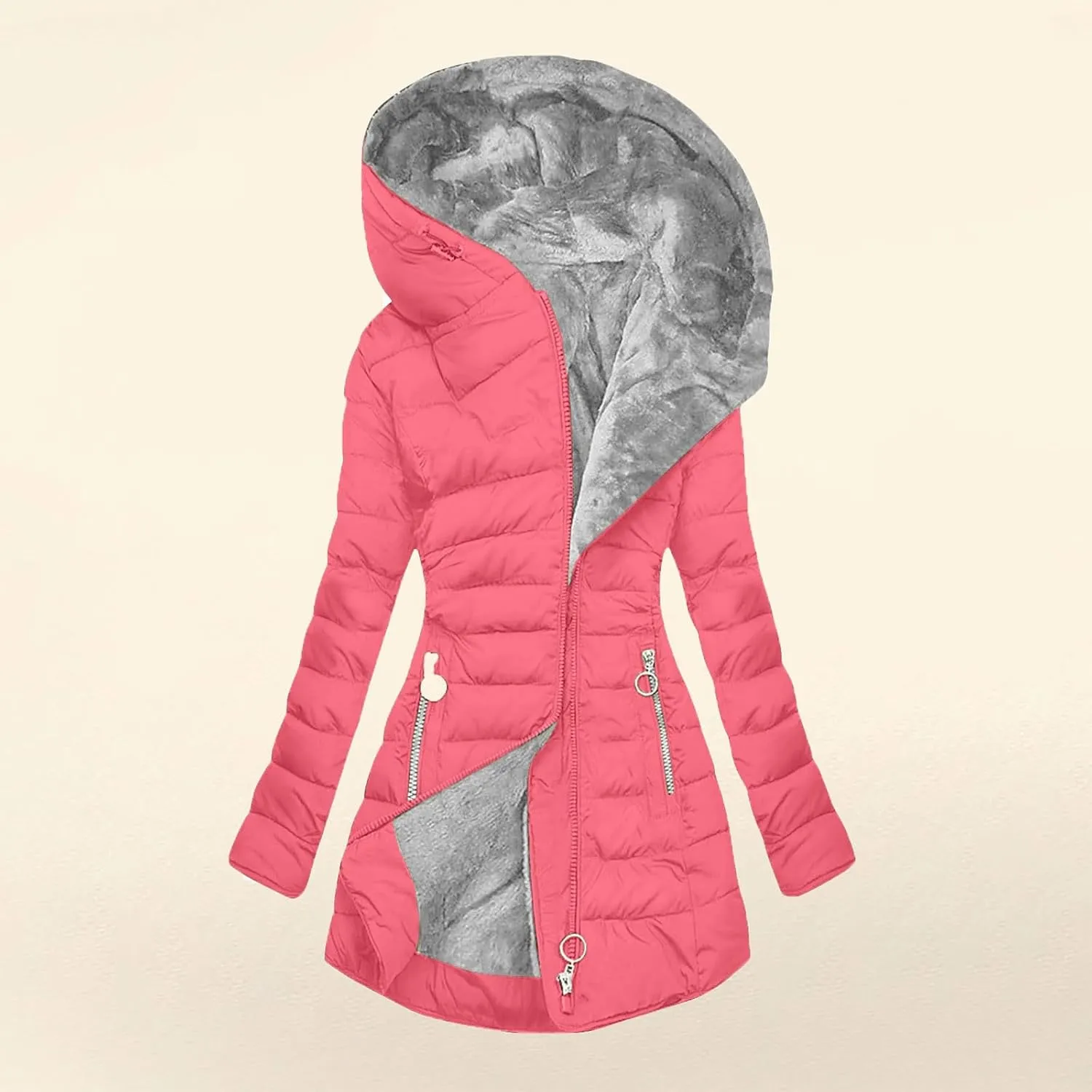 Ceboyel Womens Puffer Down Jacket 2024 Warm Winter Coats Jackets Hooded Thicken Parkas Plus Size Trendy Clothing With Hood