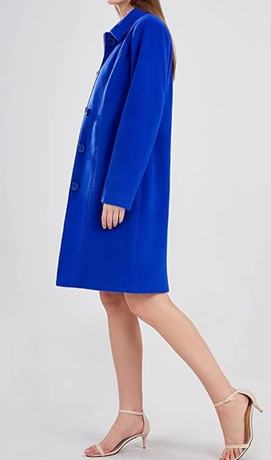 CHARTOU Slim Wool Coat for Women Trenchcoat Peacoat Woolen Trench Coat Long Winter Coat Single Breasted Overcoat