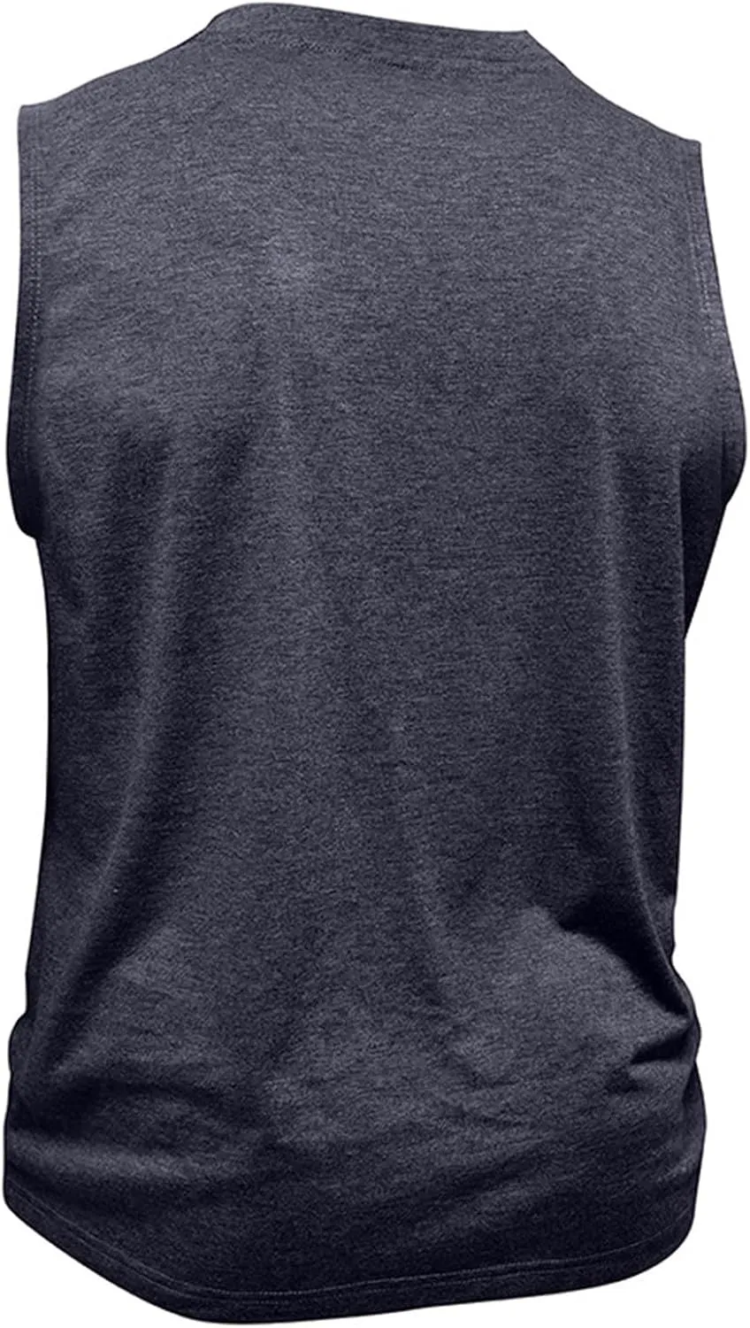 Compression Shirts Mens Trendy V Neck Sleeveless Muscle Cut Shirt Lightweight Quick Dry Athletic Workout Gym Tees