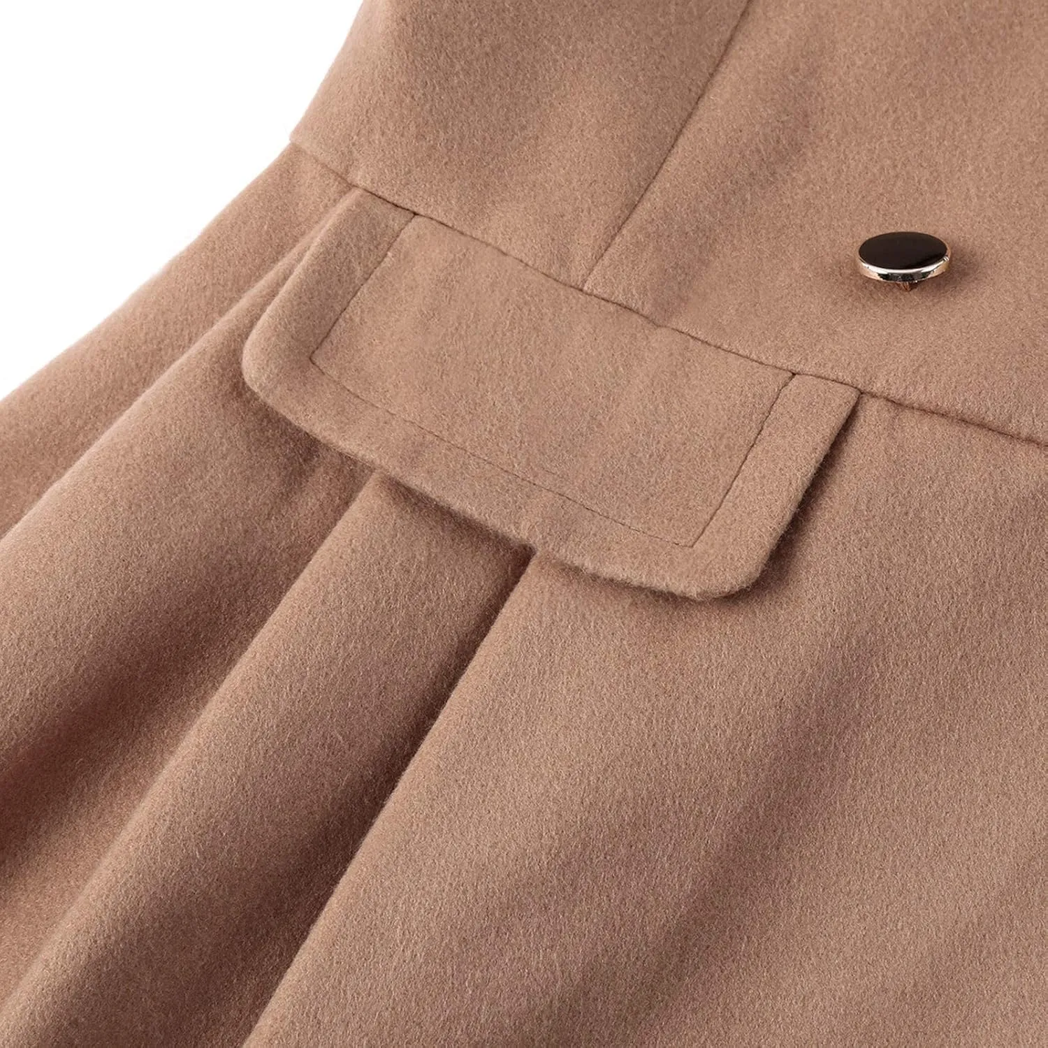 cooki Fall Jackets for Women 2023 Women Wool Trench Coat Winter Double-Breasted Jacket with Belts Casual Winter Classic Coat