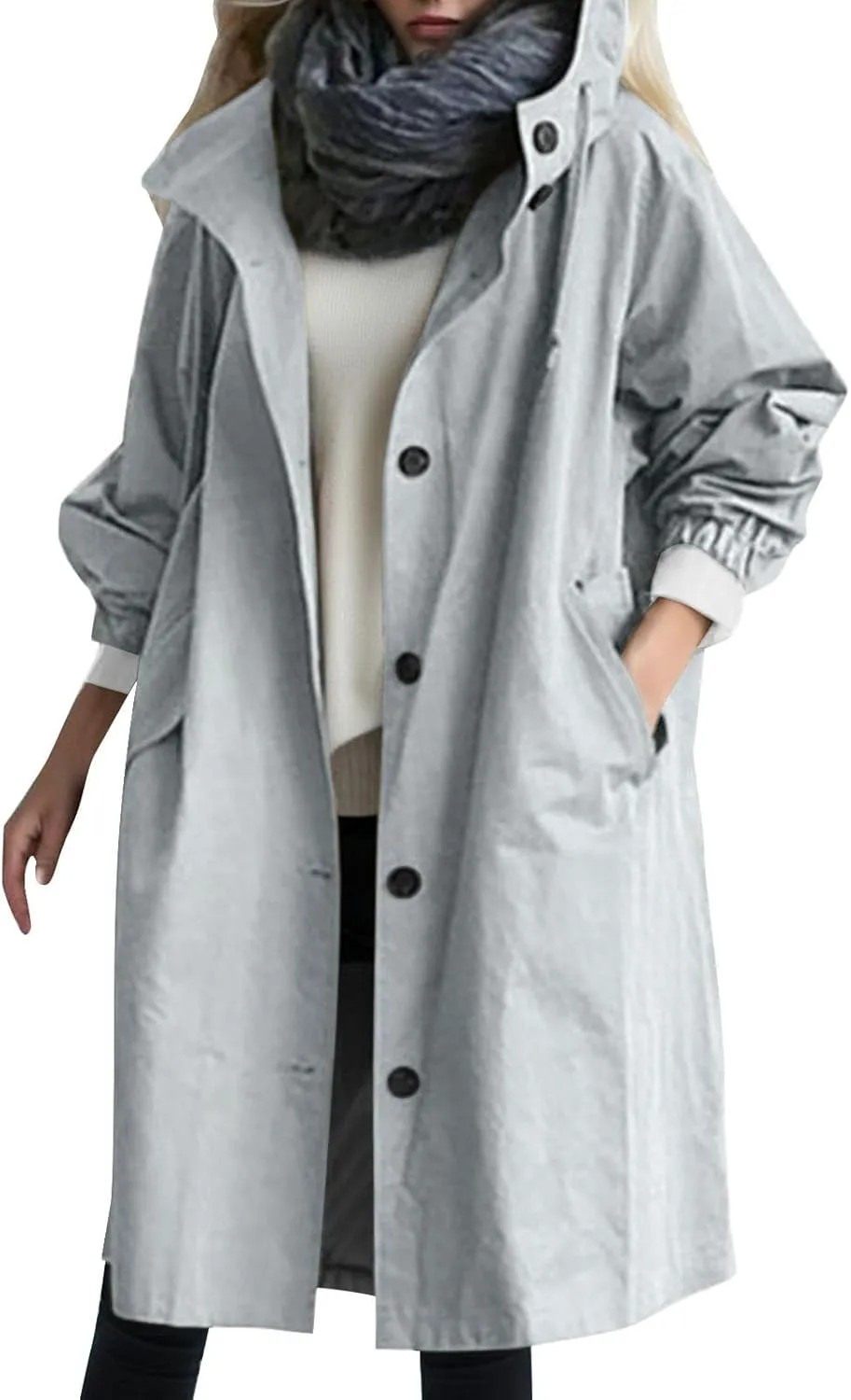 cooki Winter Coats for Women 2023 Trendy Wool Coat Women Winter Fleece Jackets Long Trench Coats Lapel Button Down Peacoat