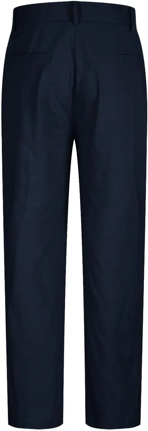 Cotton Linen Pants for Men Pleated Front Trouser Straight Leg Suit Trousers Solid Color Office Trouser Linen Pant