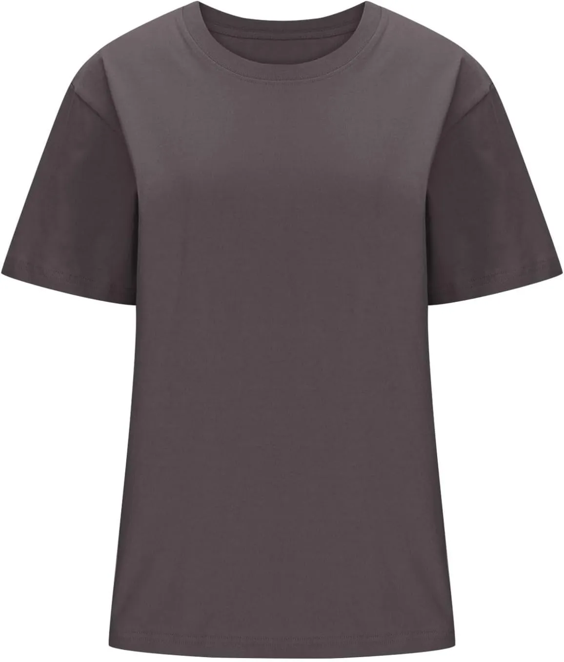 Cotton Shirts for Women Trendy 2025 Oversized Short Sleeve Crewneck Summer Tops Casual Loose y2k Blouses Basic Tees