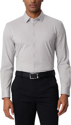 Dress Shirts for Men, 6-Way Stretch Wrinkle Free Non Iron Premium Striped Slim Fit Long Sleeve Button Down Shirt