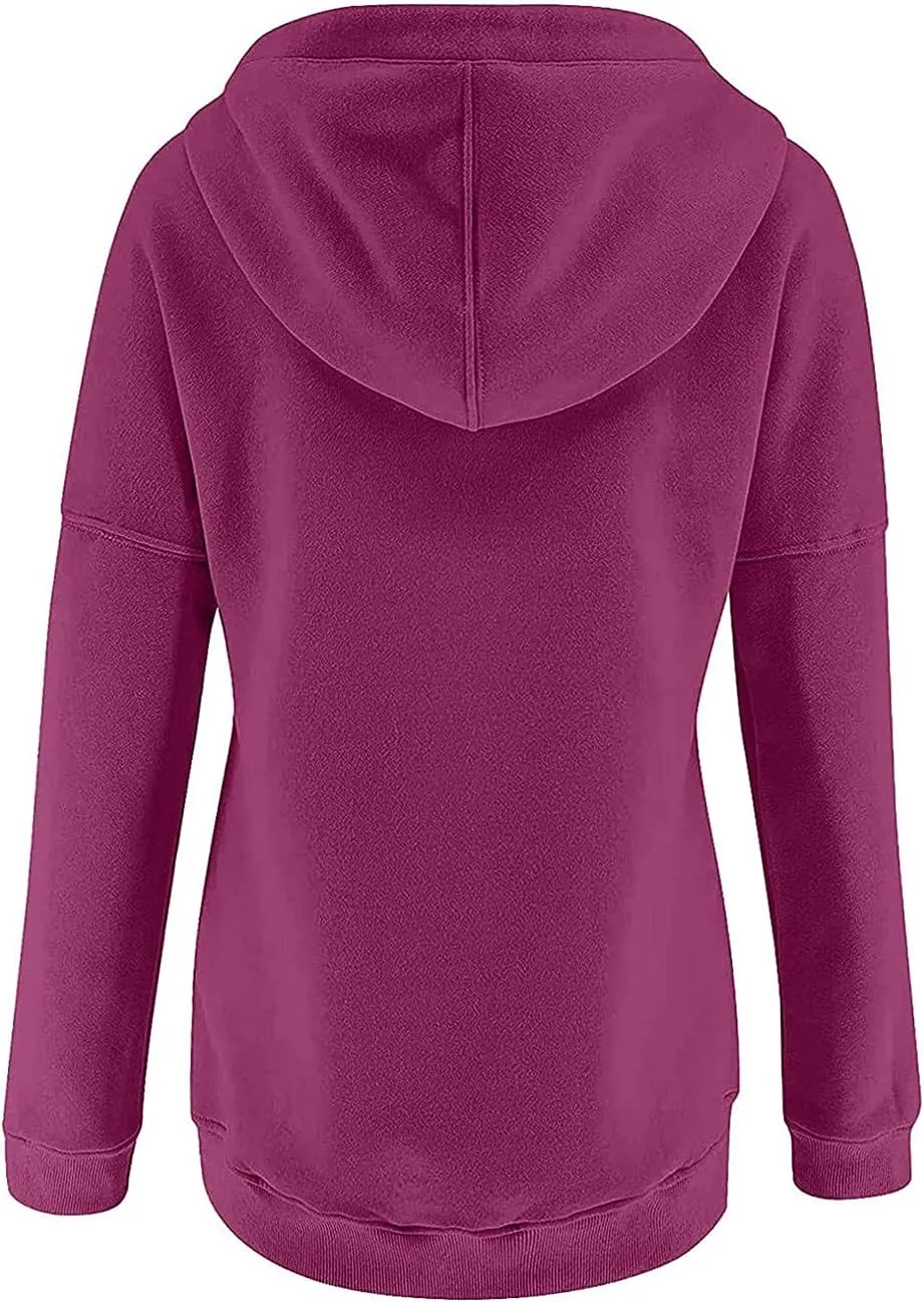 Dressy Casual Hoodies For Women Long Sleeve Pullover Tops Drawstring Hooded Sweatshirts Fall Fashion Outfits 2024