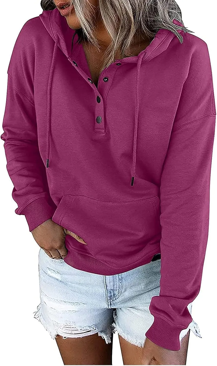 Dressy Casual Hoodies For Women Long Sleeve Pullover Tops Drawstring Hooded Sweatshirts Fall Fashion Outfits 2024
