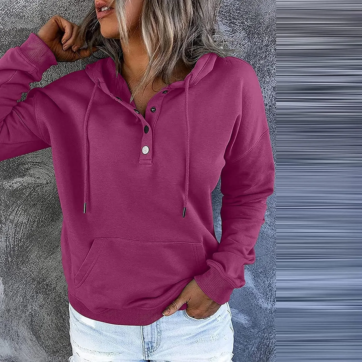 Dressy Casual Hoodies For Women Long Sleeve Pullover Tops Drawstring Hooded Sweatshirts Fall Fashion Outfits 2024