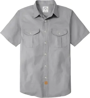 Dubinik® Mens Short Sleeve Button Down Shirts Two Pocket Vintage Mens Work Shirt Cotton Mens Shirts Casual with Stretch