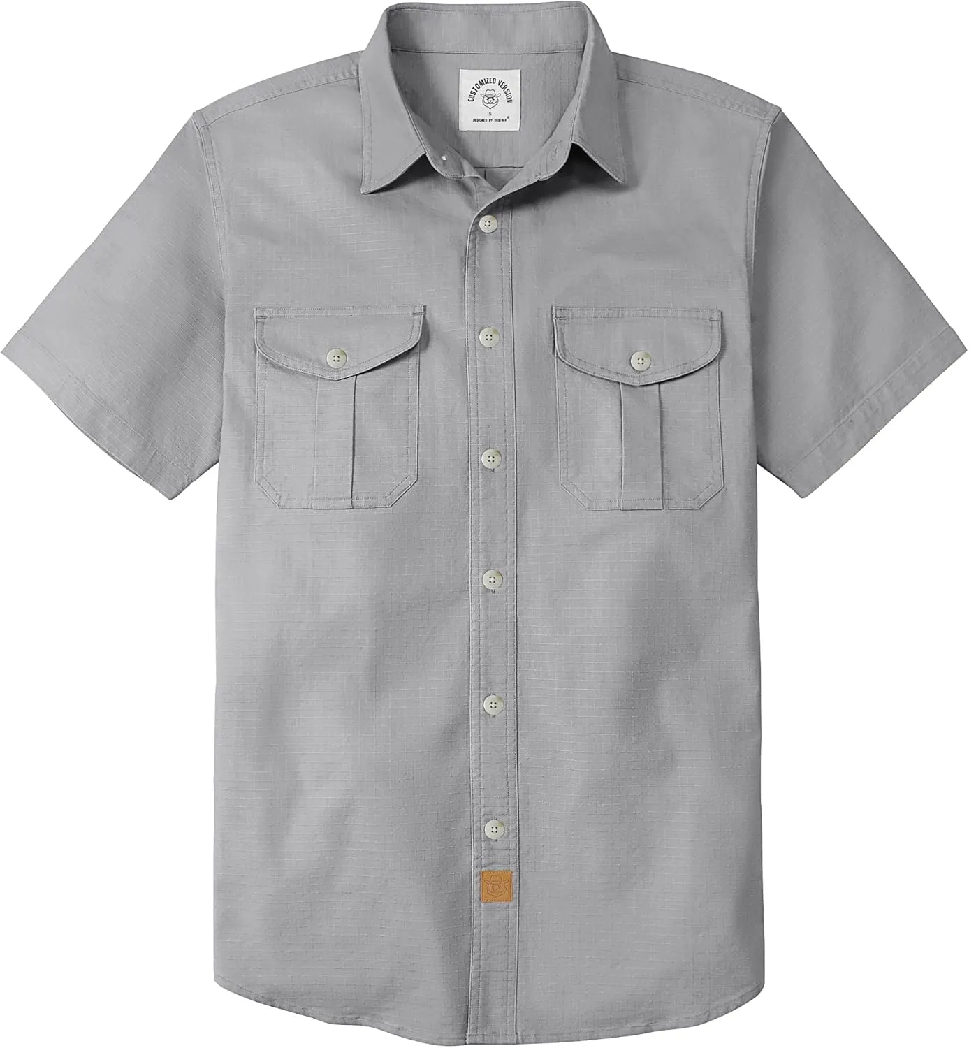 Dubinik® Mens Short Sleeve Button Down Shirts Two Pocket Vintage Mens Work Shirt Cotton Mens Shirts Casual with Stretch