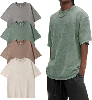 Eisctnd Men Oversized T Shirts Vintage Tee Loose Fit Short Unisex Tops Solid Basic T Shirts