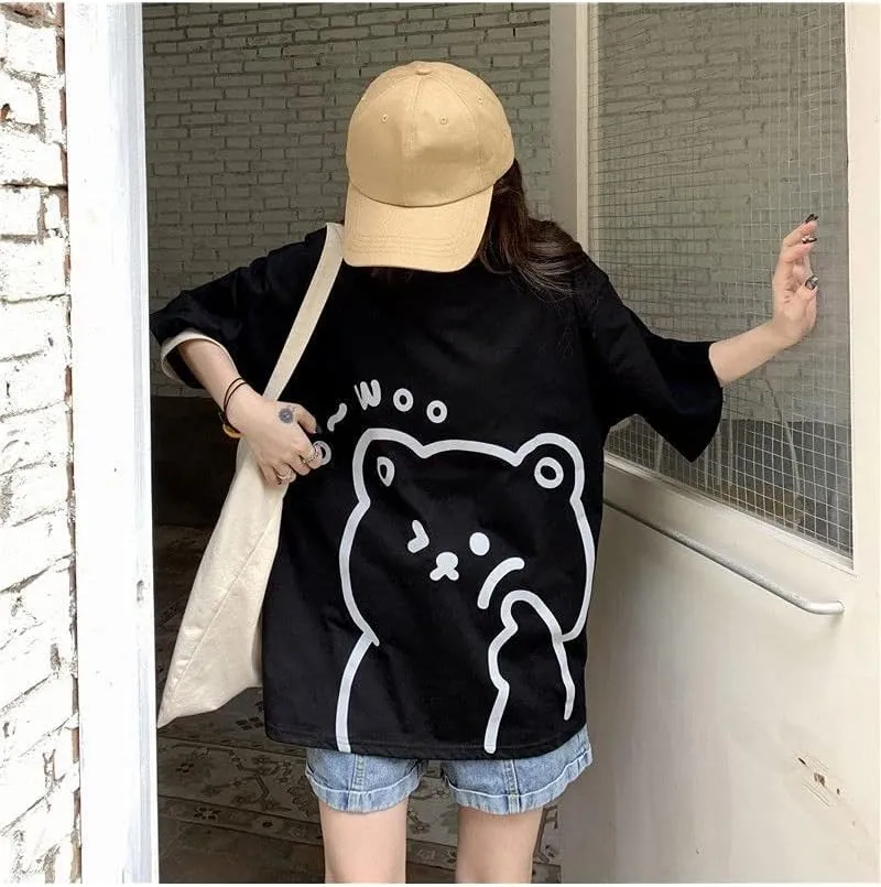 Fairycore Graphic Tees for Teens Women's Preppy Sweatshirts Grunge Oversized T Shirts Kawaii Baggy Tops Y2K Casual Tops