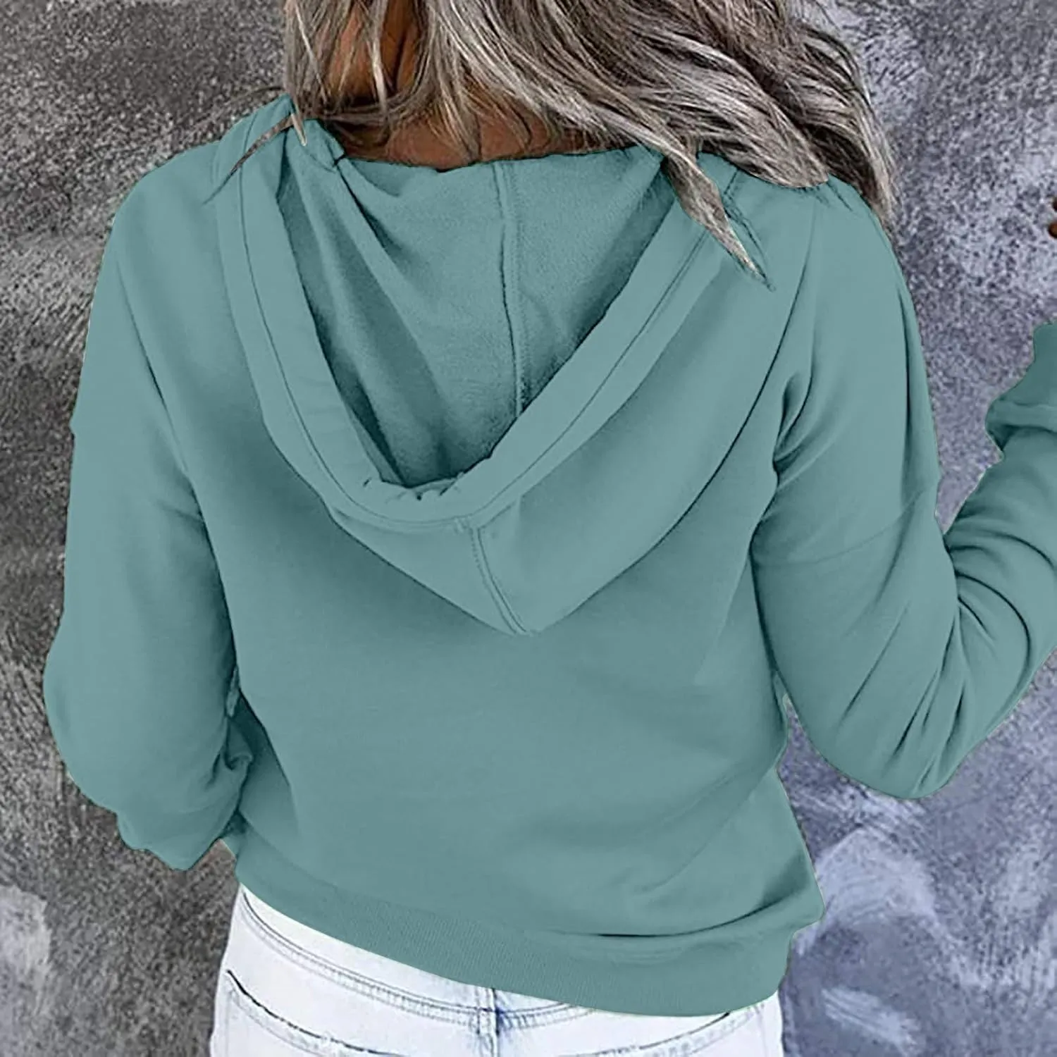 Fashion Casual Hoodies for Women Long Sleeve Pullover Tops Drawstring Hooded Sweatshirts Fall Fashion Outfits 2024