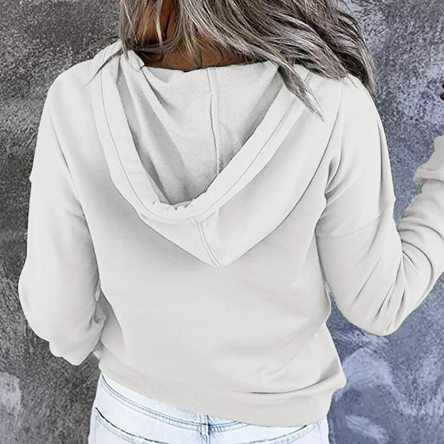 Fashion Casual Hoodies for Women Long Sleeve Pullover Tops Drawstring Hooded Sweatshirts Fall Fashion Outfits 2024