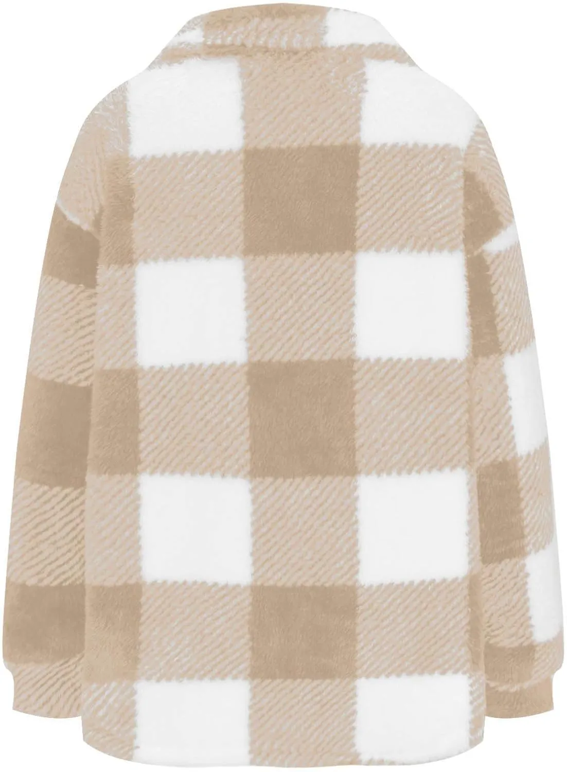 Fleece Jacket Women Fuzzy Flannel Jacket Fall Fashion Sherpa Lined Plaid Shacket Jacket Button Down Fleece Jacket Coat